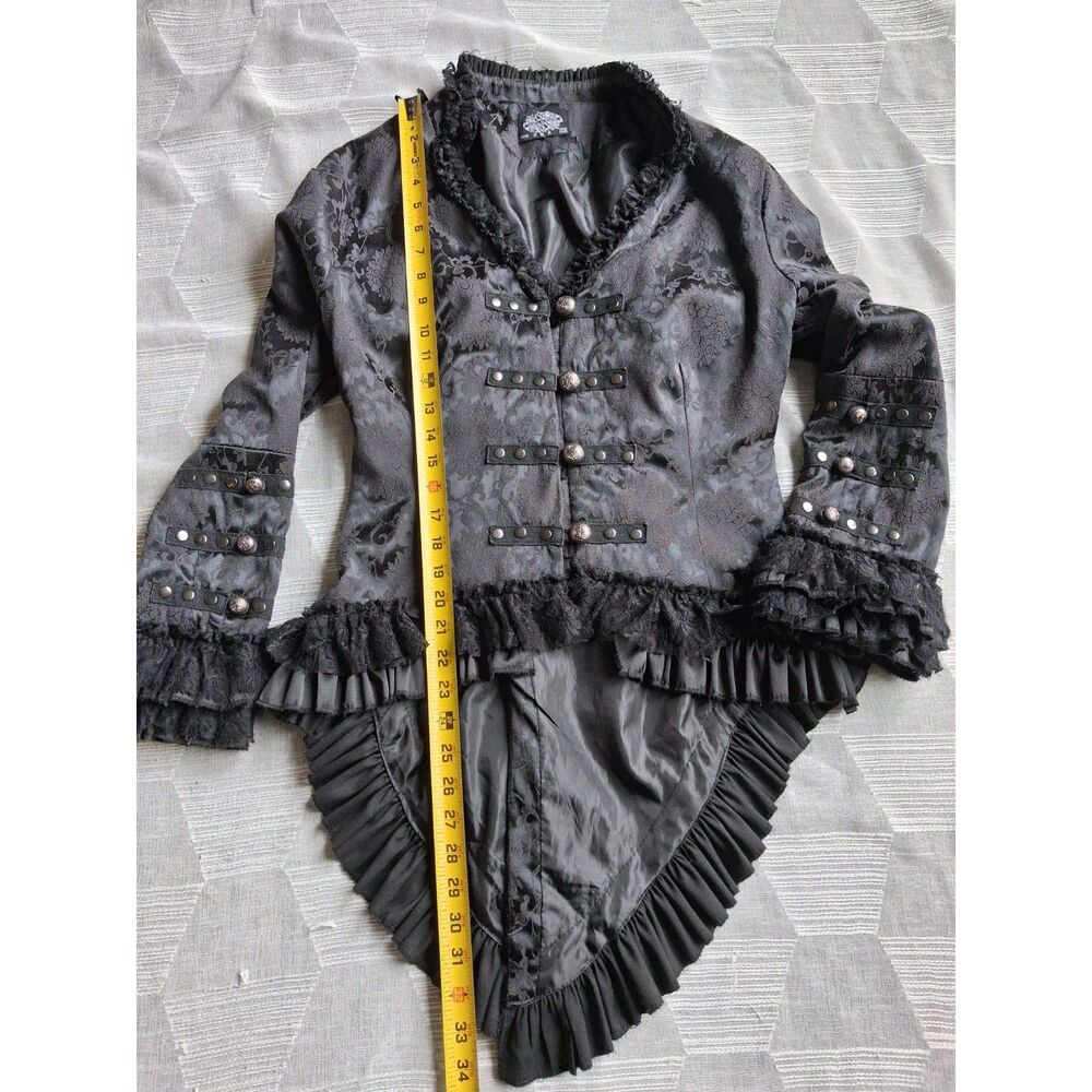 Hot Topic Hearts & Roses Black Brocade Gothic Victorian Jacket Women's 16 - Picture 10 of 10